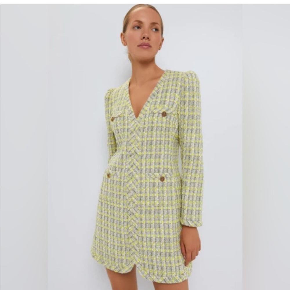 Tuckernuck Yellow and Gray Plaid Dress NWT